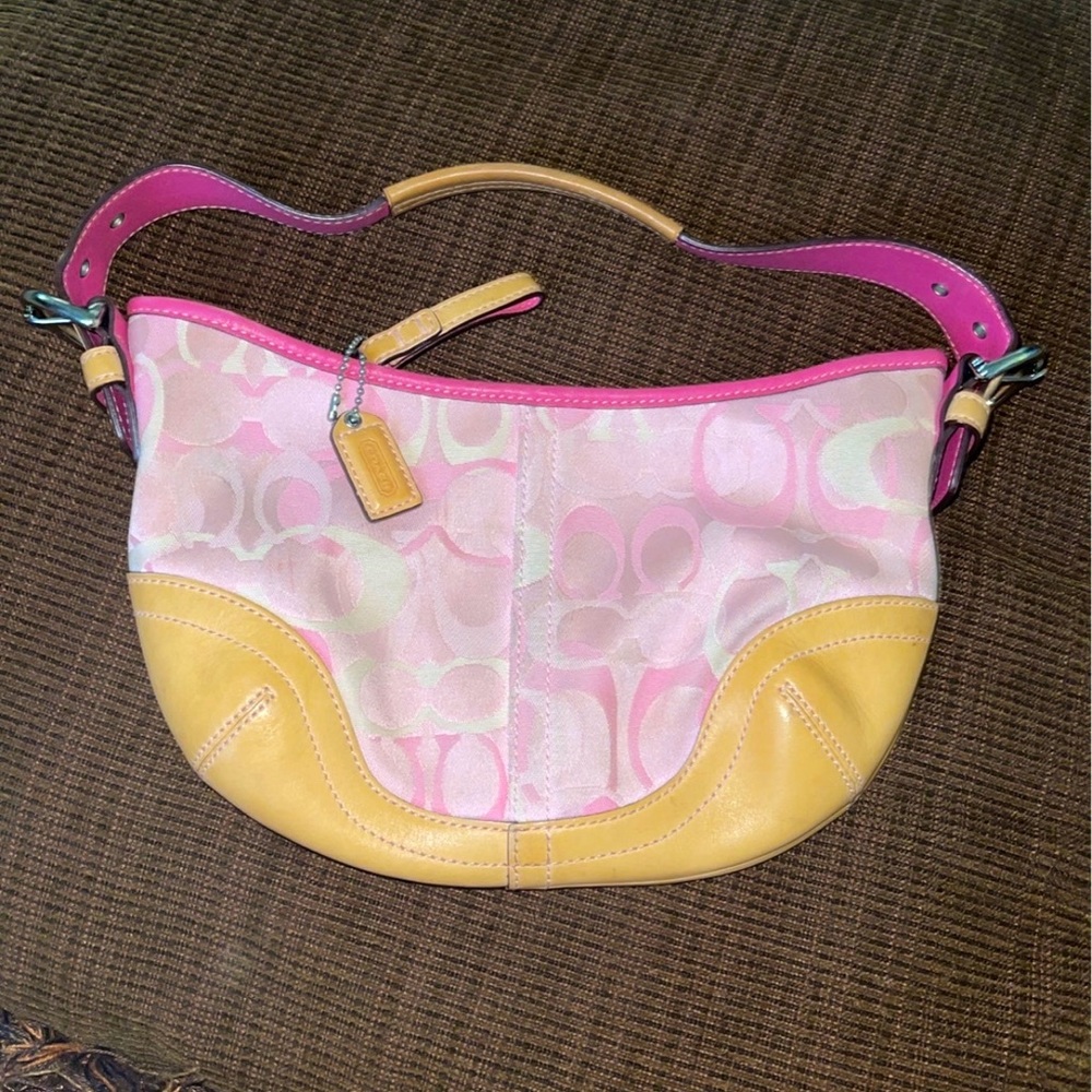 Pink Monogram Coach Mini Purse